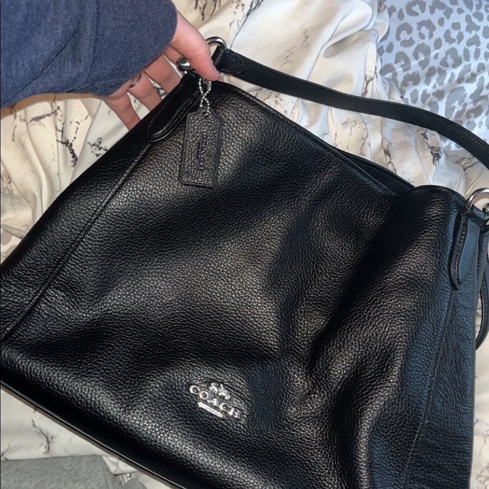 Black coach tote bag